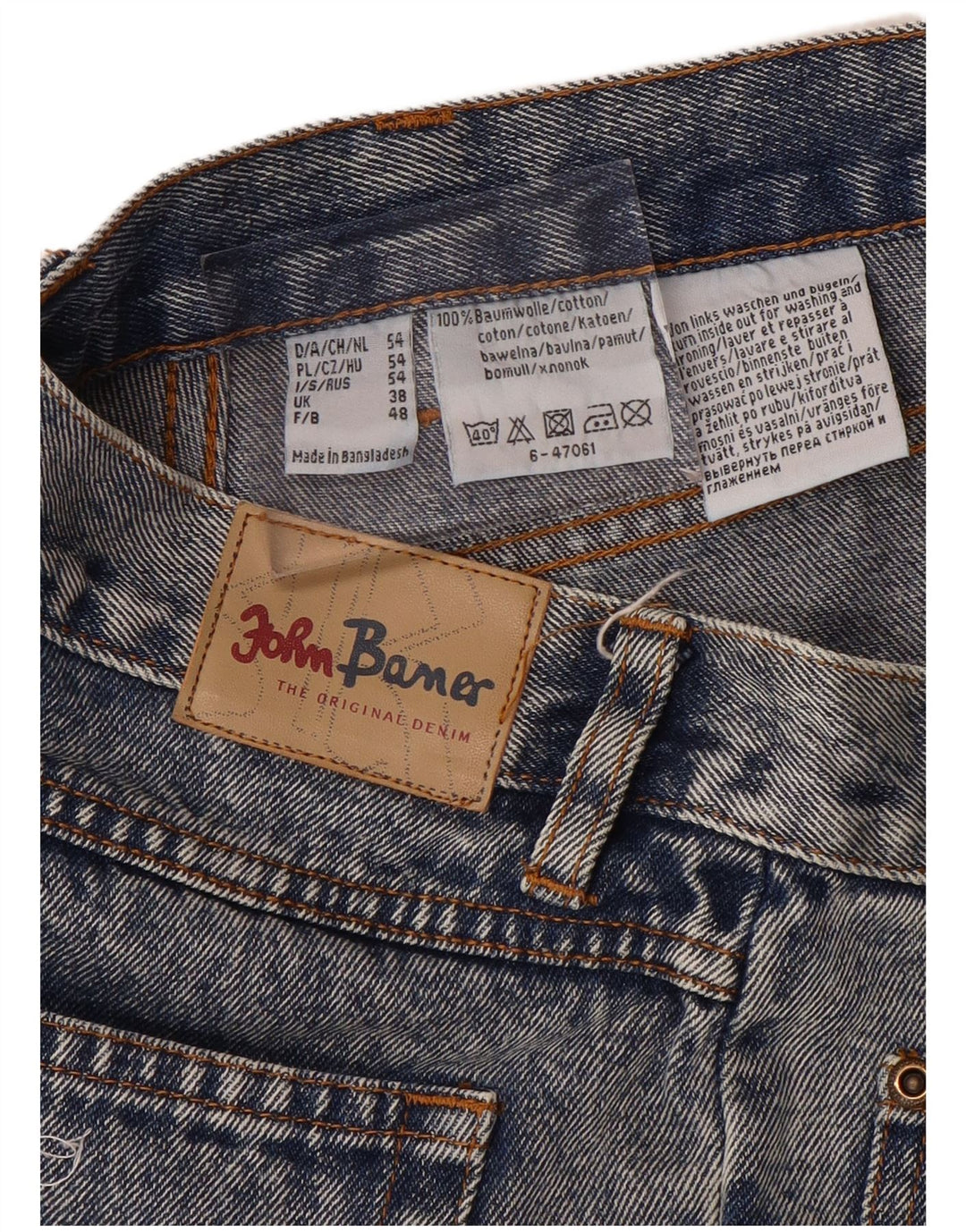 John Baner Herre Denim Shorts W38 XL Blå Bomuld