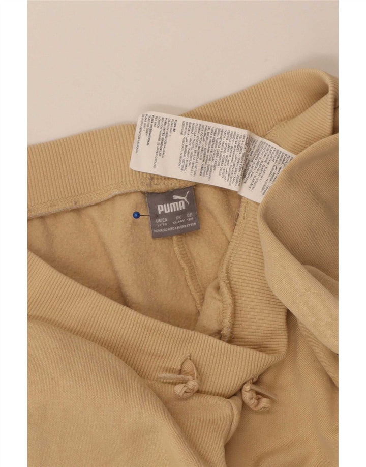 Puma Drenge Træningsdragt Bukser Joggers 13-14 År Beige Polyester