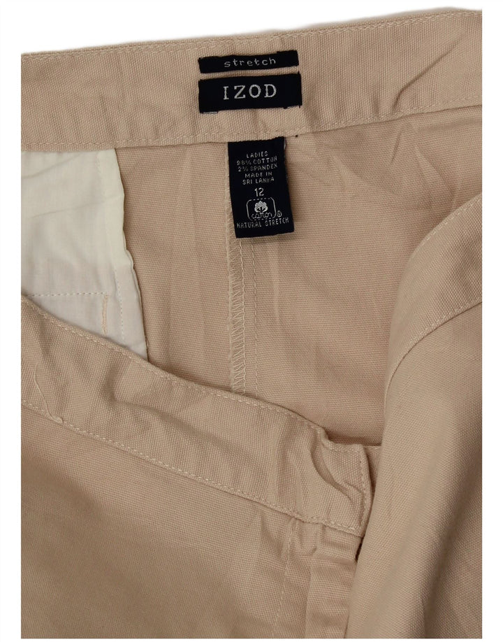 IZOD Chino Shorts til kvinder US 12 Large W34 Beige Bomuld