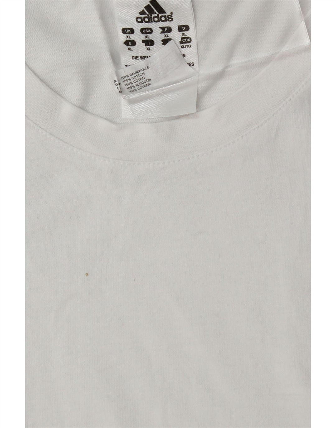 ADIDAS Mens T-Shirt Top XL White Cotton Vintage Adidas and Second-Hand Adidas from Messina Hembry 