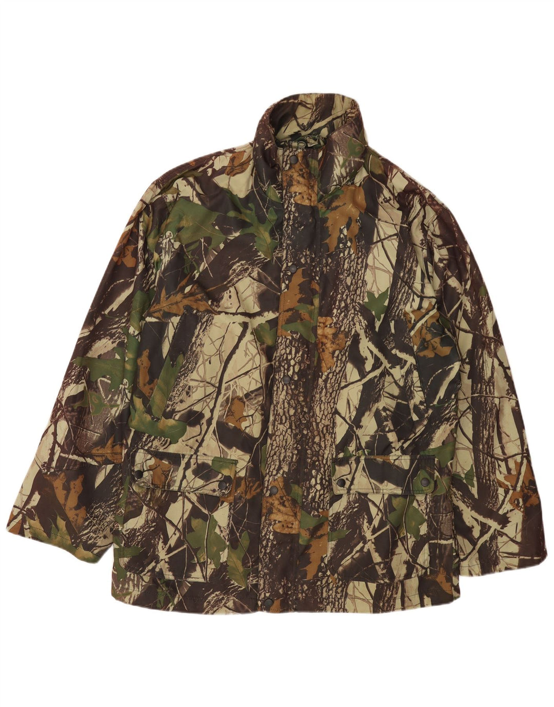 Vintage Herre Utility Jacket UK 42 XL Khaki Camouflage Polyester