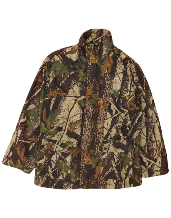 Vintage Herre Utility Jacket UK 42 XL Khaki Camouflage Polyester