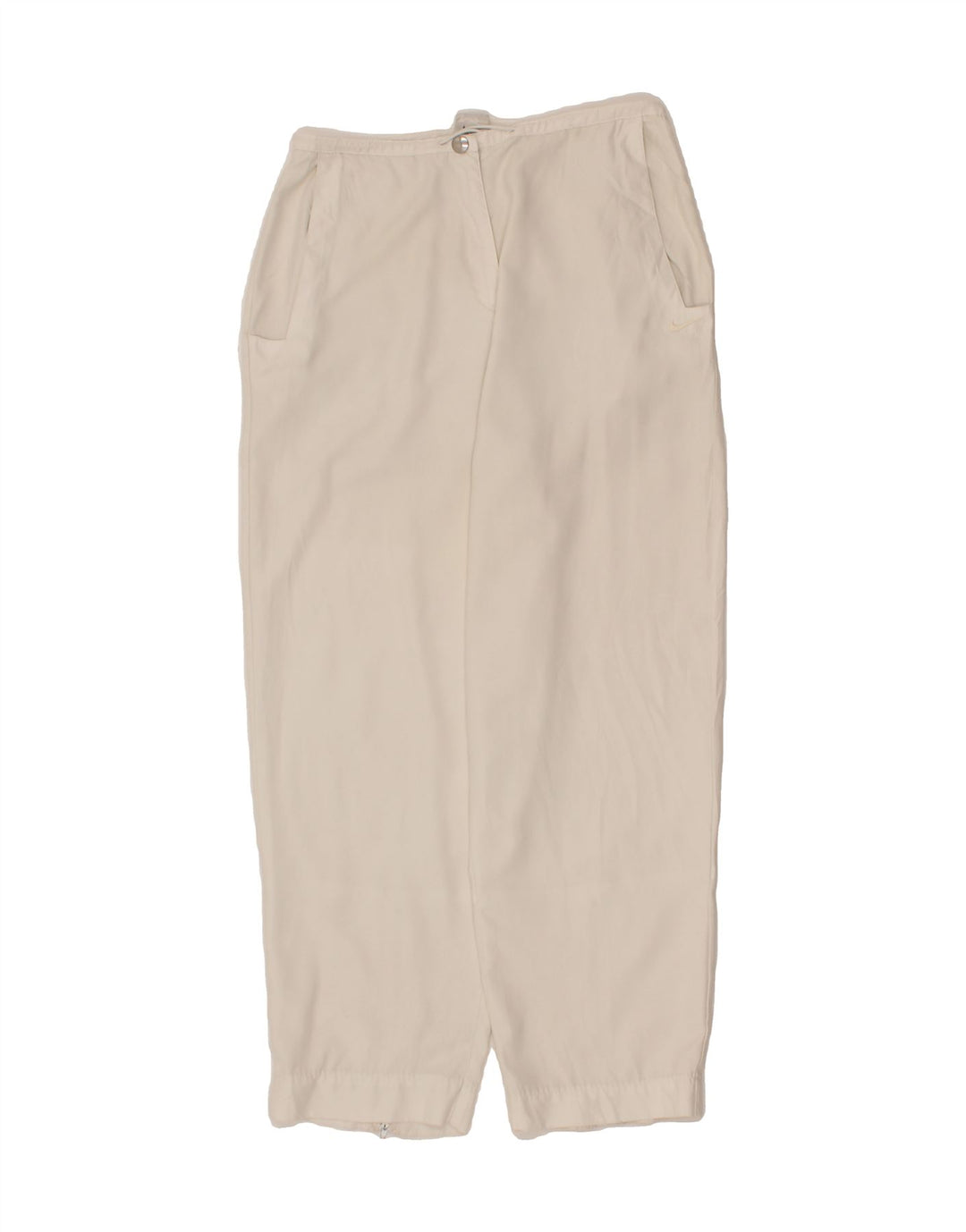 NIKE Womens Straight Cropped Trousers UK 8/10 Medium W30 L26 White Vintage Nike and Second-Hand Nike from Messina Hembry 