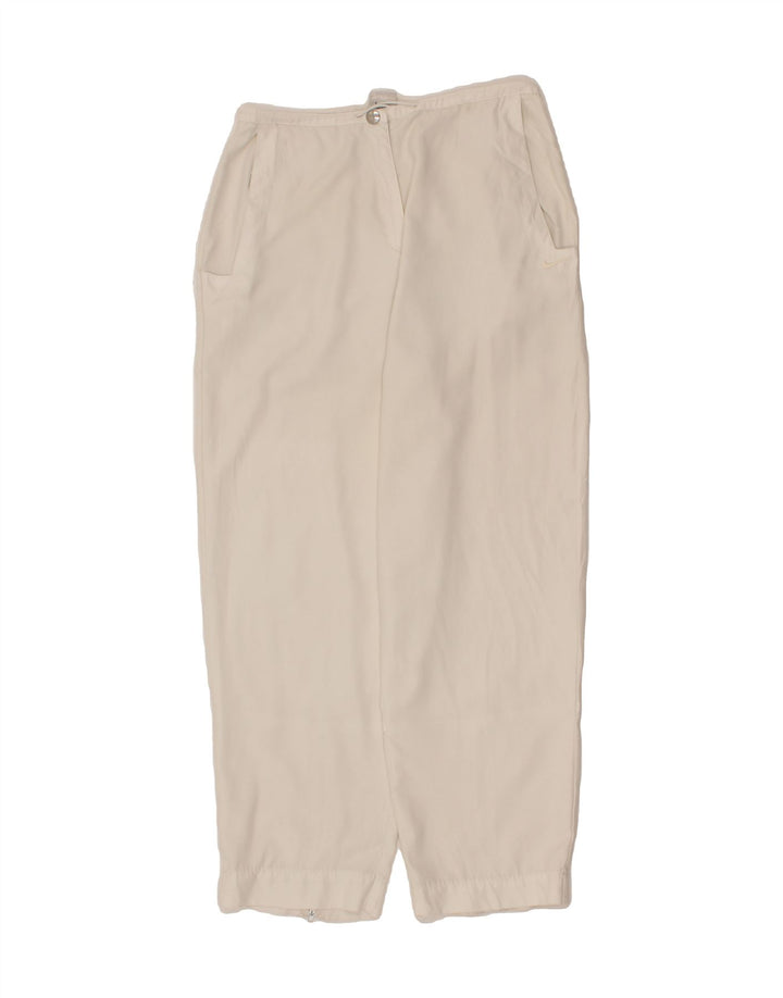 NIKE Womens Straight Cropped Trousers UK 8/10 Medium W30 L26 White Vintage Nike and Second-Hand Nike from Messina Hembry 