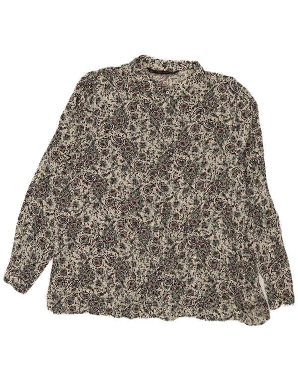 Zara Dameskjorte UK 18 XL Off White Paisley