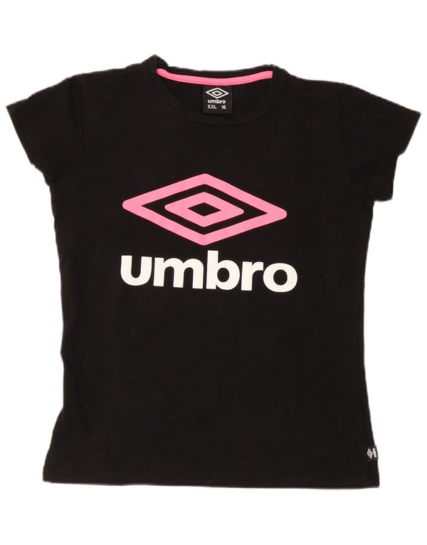 Umbro Piger Grafisk T-Shirt Top 15-16 År 2XL Sort Bomuld