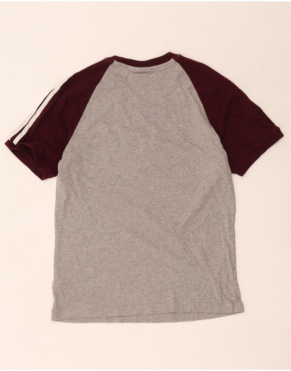 Adidas Herre T-Shirt Top Medium Grey Colourblock Bomuld