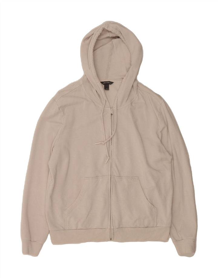EDDIE BAUER Womens Zip Hoodie Sweater UK 16 Large Off White Vintage Eddie Bauer and Second-Hand Eddie Bauer from Messina Hembry 