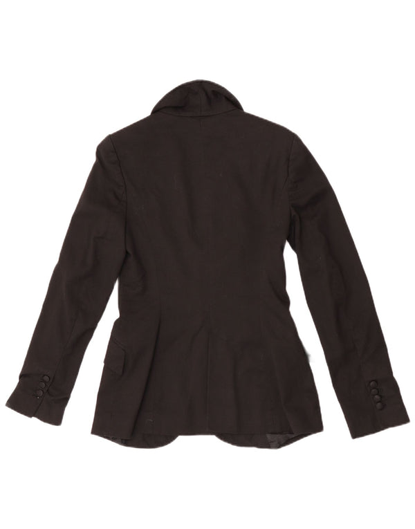 Zara Dame 1 Knap Blazer Jacket UK 10 Small Black Polyester