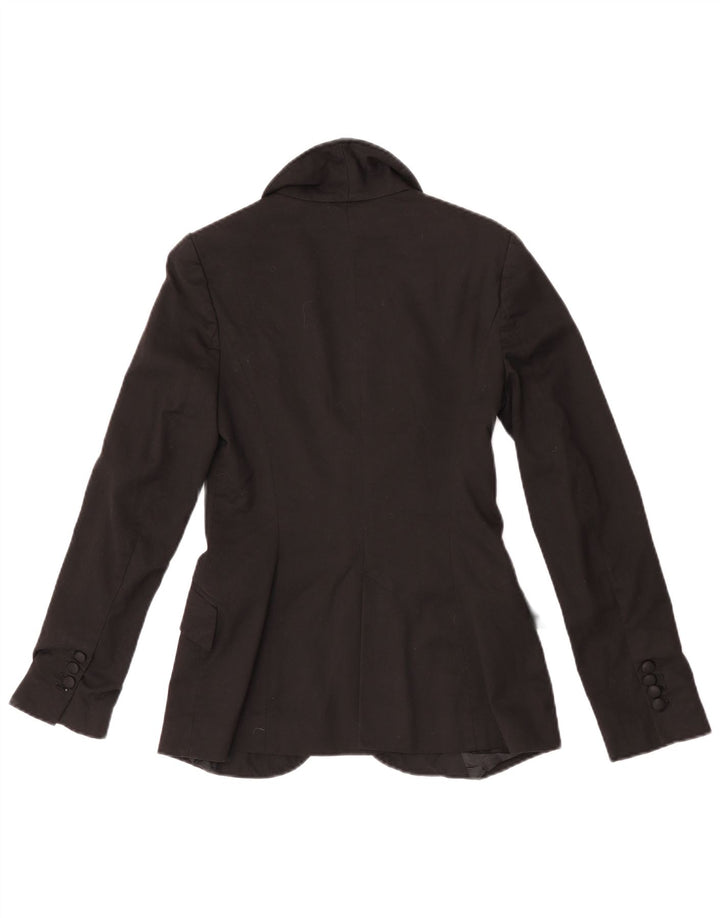 Zara Dame 1 Knap Blazer Jacket UK 10 Small Black Polyester