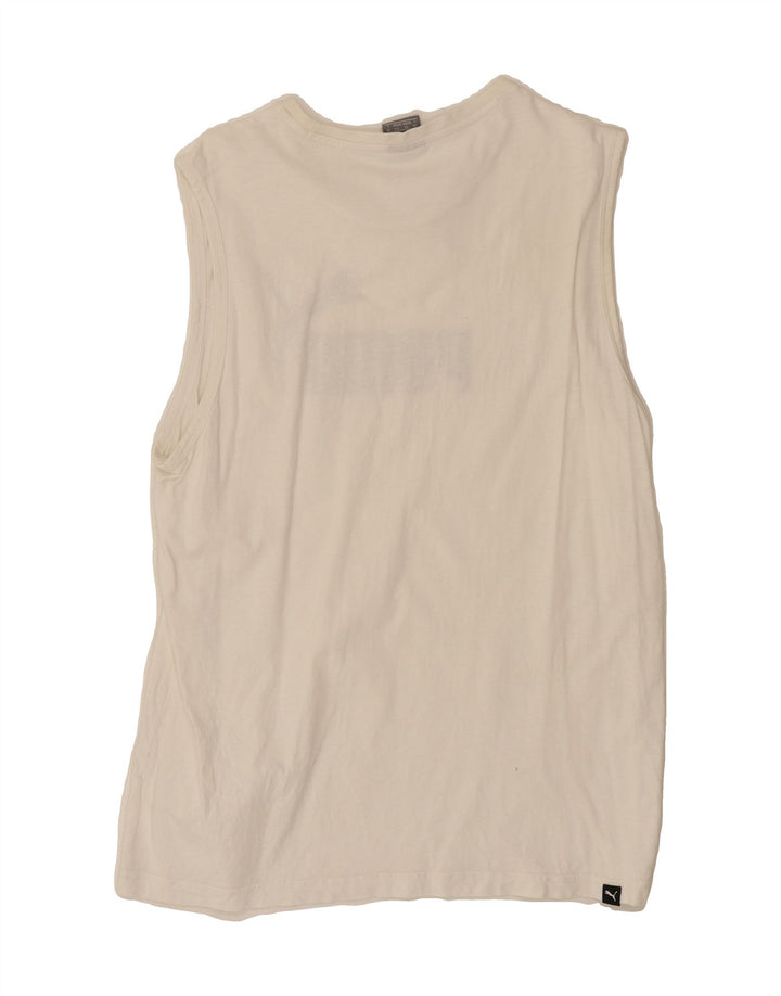 PUMA Mens Graphic Vest Top Large White Vintage Puma and Second-Hand Puma from Messina Hembry 