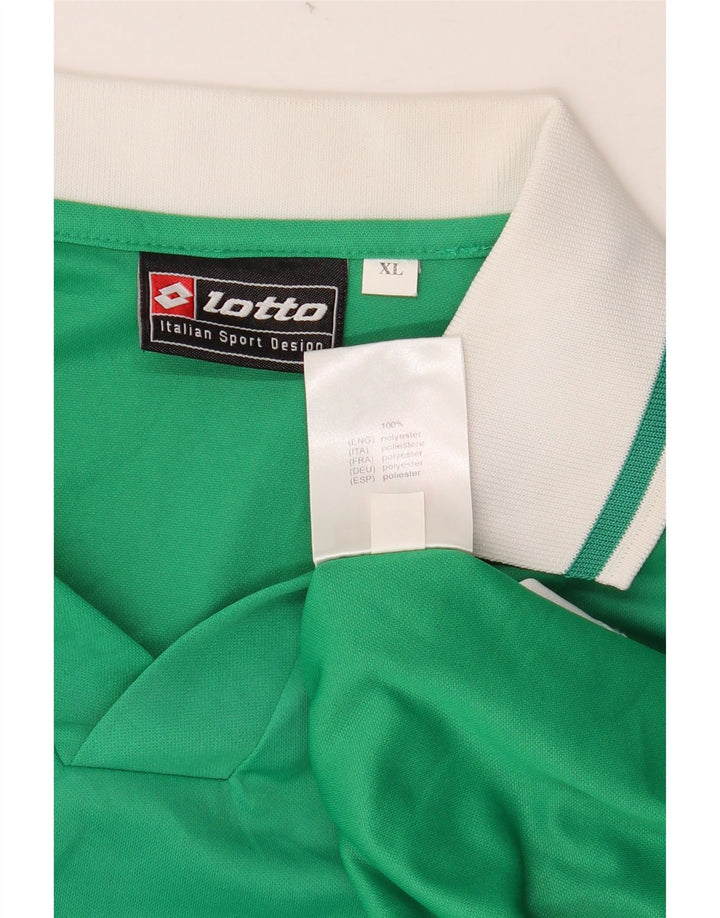 LOTTO Herre grafisk langærmet poloshirt XL Grøn Colourblock Polyester
