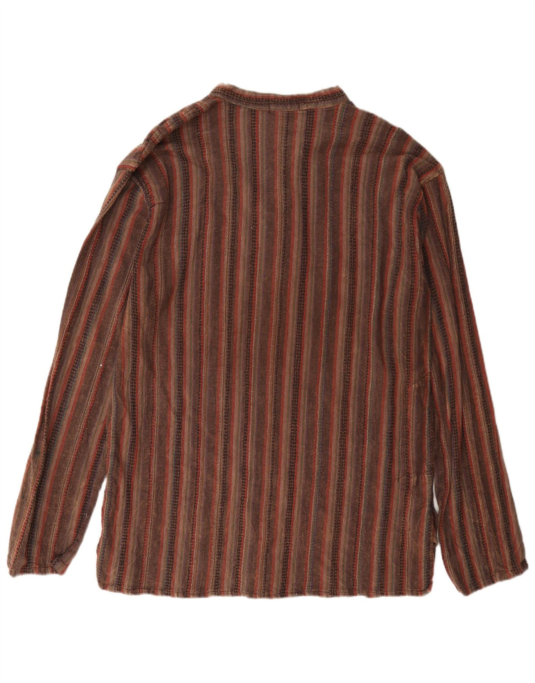 Kathmandu Herre Pullover Shirt Stor brun stribet bomuld