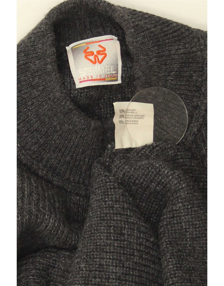Stefanel Herre Turtle Neck Jumper Sweater Medium Grey Uld