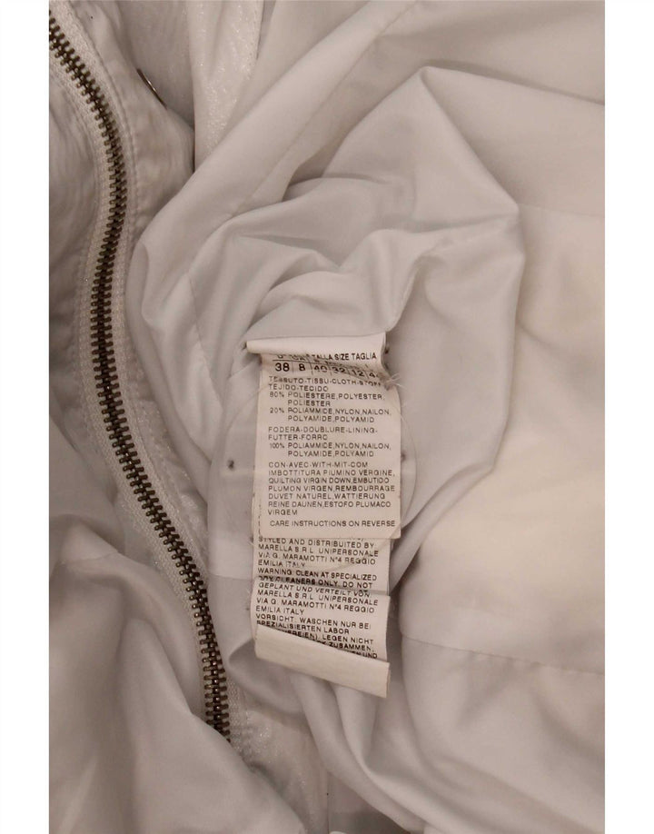 Marella Dame Polstret Frakke UK 12 Medium White Polyester