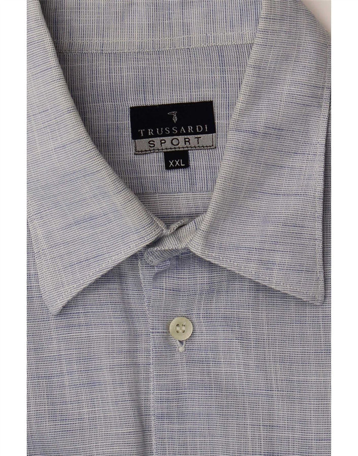 Trussardi Herreskjorte 2XL Blå Flecked Bomuld