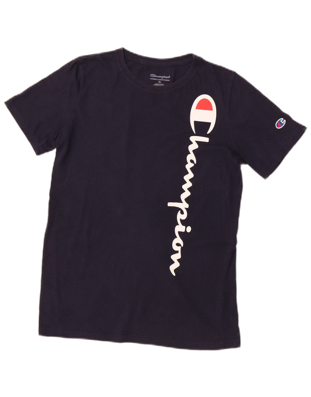 CHAMPION Dame grafisk T-shirt Top UK 18 XL Navy Blue