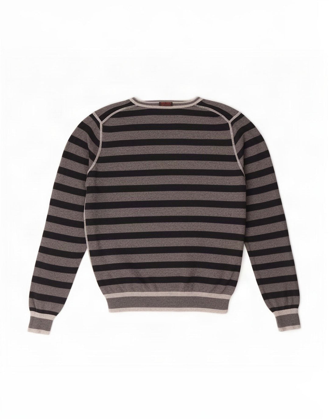 Sun68 Herre rund hals sweater lille grå stribet bomuld