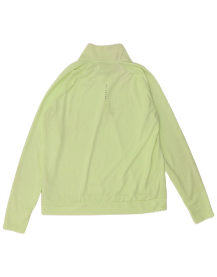 Nike Dame Dri Fit Pullover med lynlås-hals Træningsdragt Top UK 14 Medium Grøn