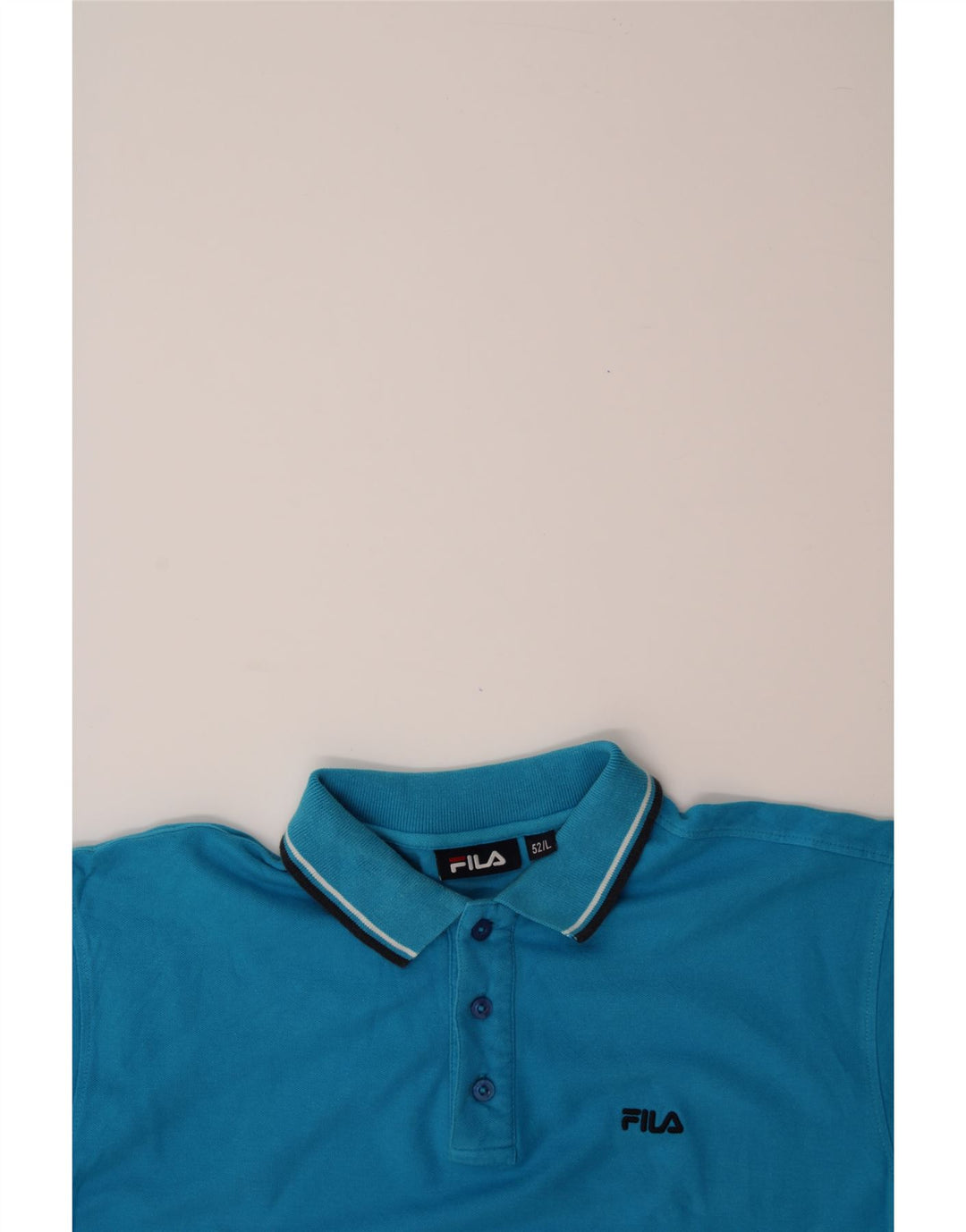 FILA Mens Polo Shirt IT 52 Large Blue Cotton Vintage Fila and Second-Hand Fila from Messina Hembry 