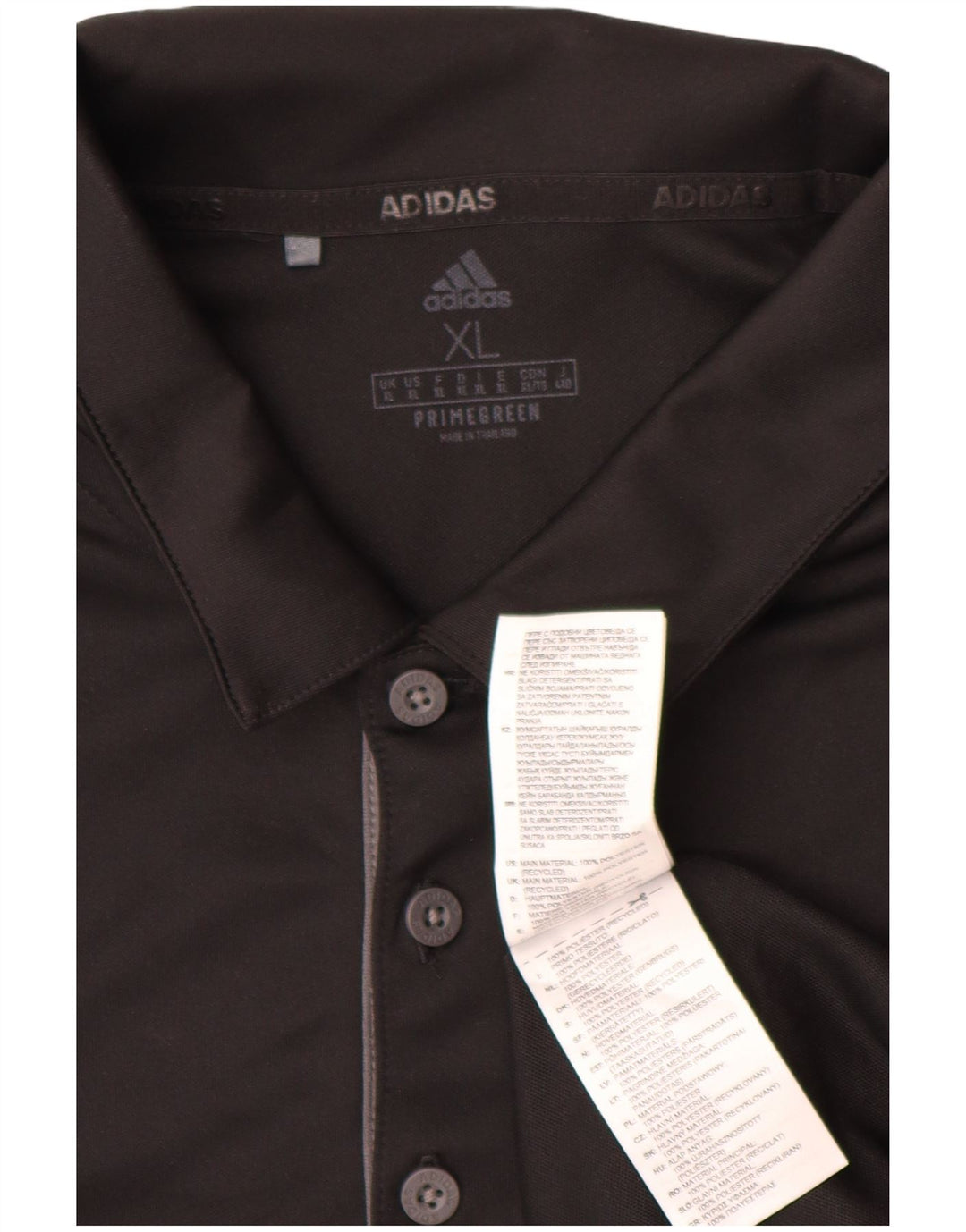 Adidas Herre Primegreen Polo Shirt XL Sort Stribet Polyester