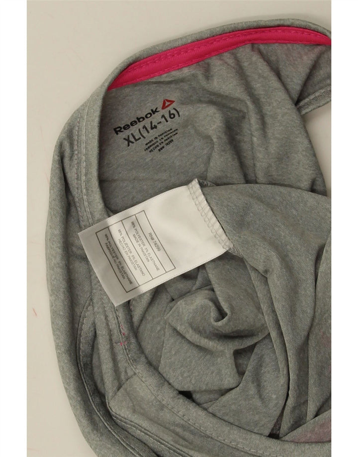 Reebok piger grafisk ærmeløs playsuit 14-15 år XL grå polyester