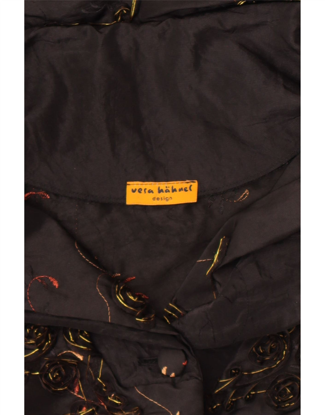 Vintage Bolero jakke til kvinder UK 14 Large Black Floral