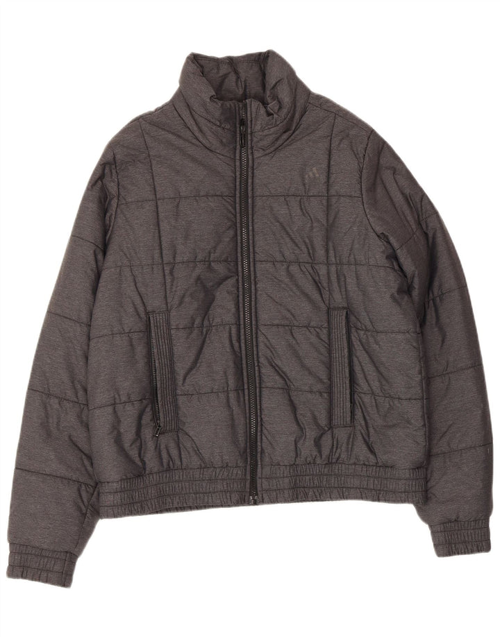Adidas Dame Polstret Jakke UK 16/18 Stor Grå Nylon