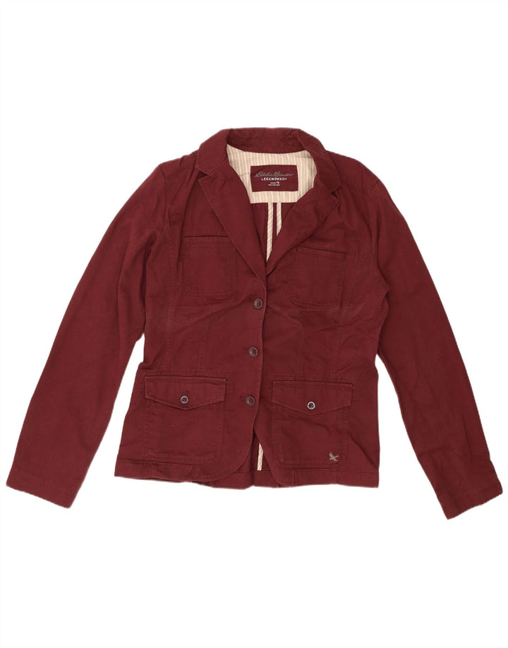 EDDIE BAUER Dame 3-knaps blazerjakke US 8 Medium rødbrun bomuld