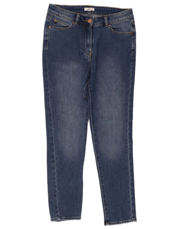 M&Co Dame Skinny Jeans UK 10 Small W28 L25 Blue Cotton