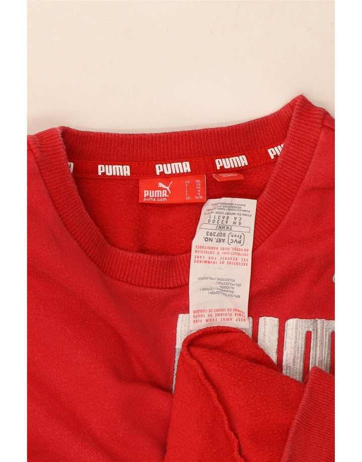 PUMA Drenge Grafisk Sweatshirt Jumper 15-16 år Rød Bomuld