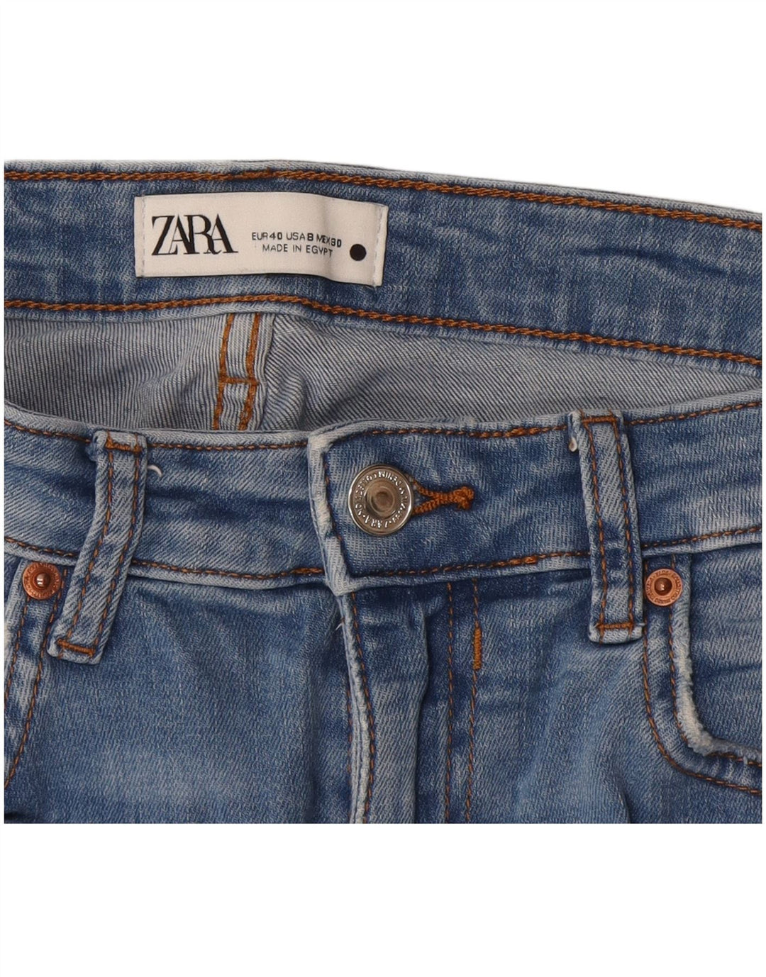 Zara Dame Distressed Skinny Jeans EU 40 Medium W30 L28 Blå