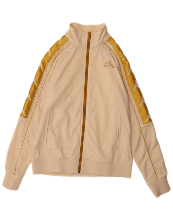 Kappa Grafisk træningsdragt topjakke til kvinder UK 10 Small Beige Colourblock