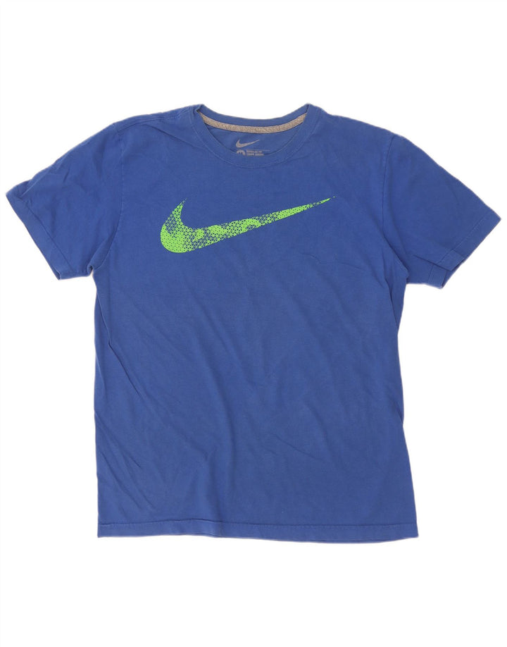 Nike Herre Regular Fit Grafisk T-shirt Top Medium Blue Bomuld
