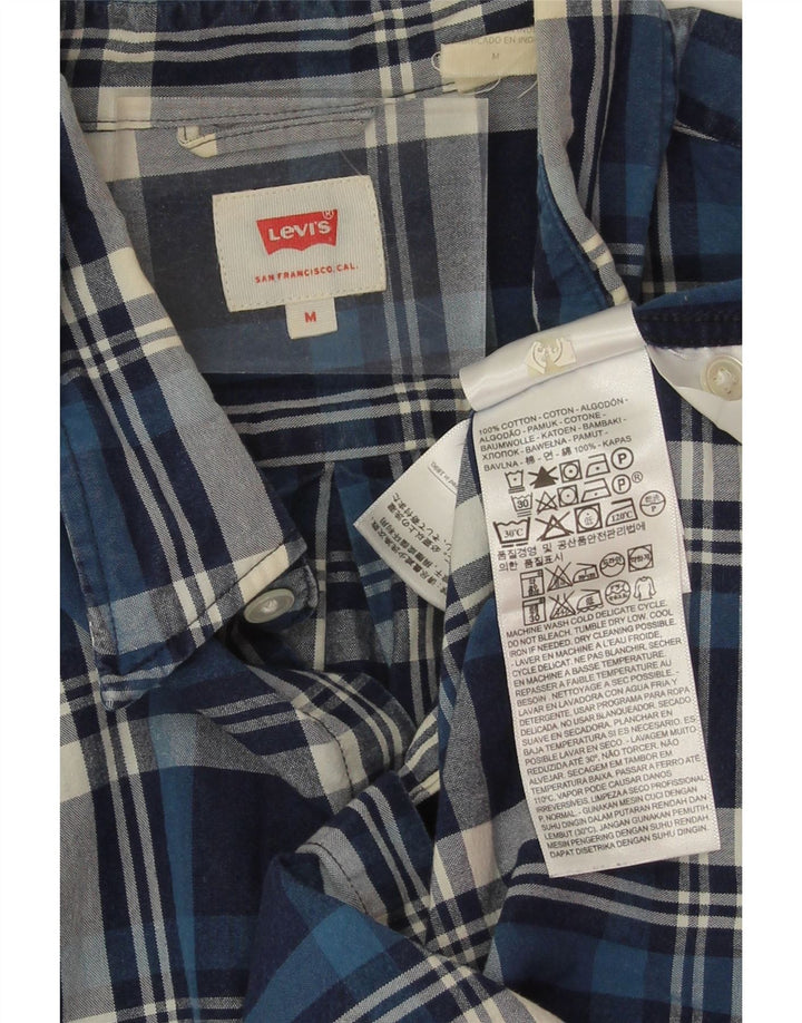 Levi's herreskjorte medium marineblå ternet bomuld