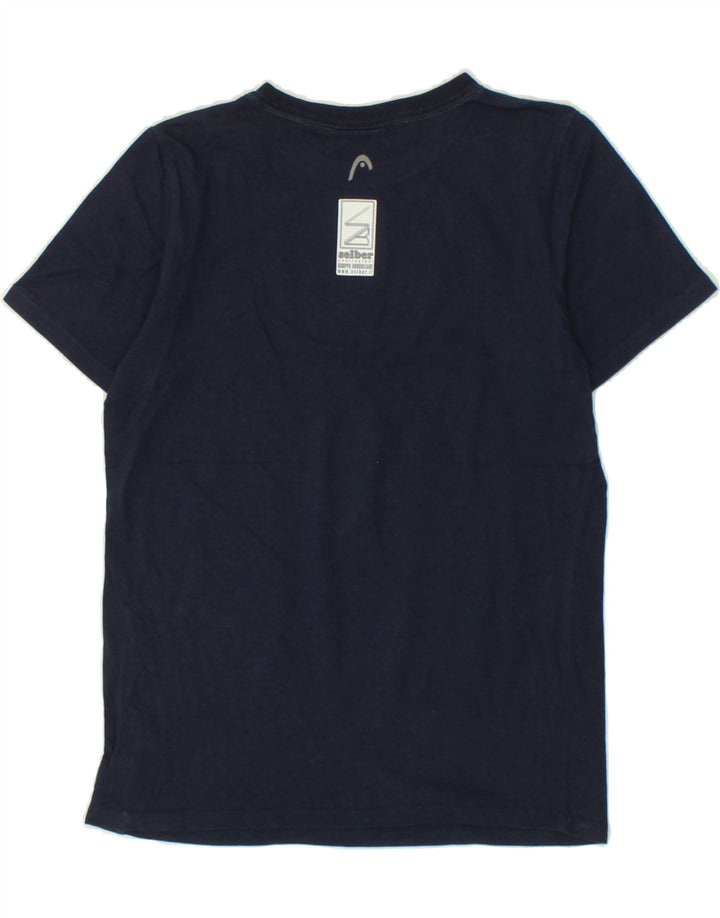 HEAD Boys Graphic T-Shirt Top 14-15 Years Navy Blue Cotton Vintage HEAD and Second-Hand HEAD from Messina Hembry 