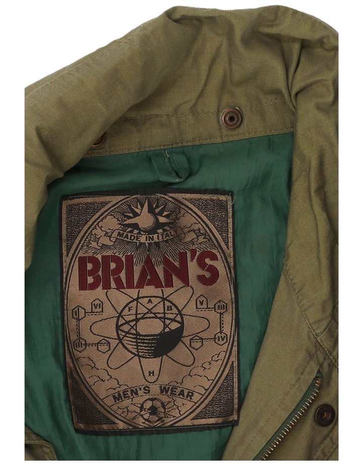 Vintage herre hætteoverfrakke UK 42 XL Khaki