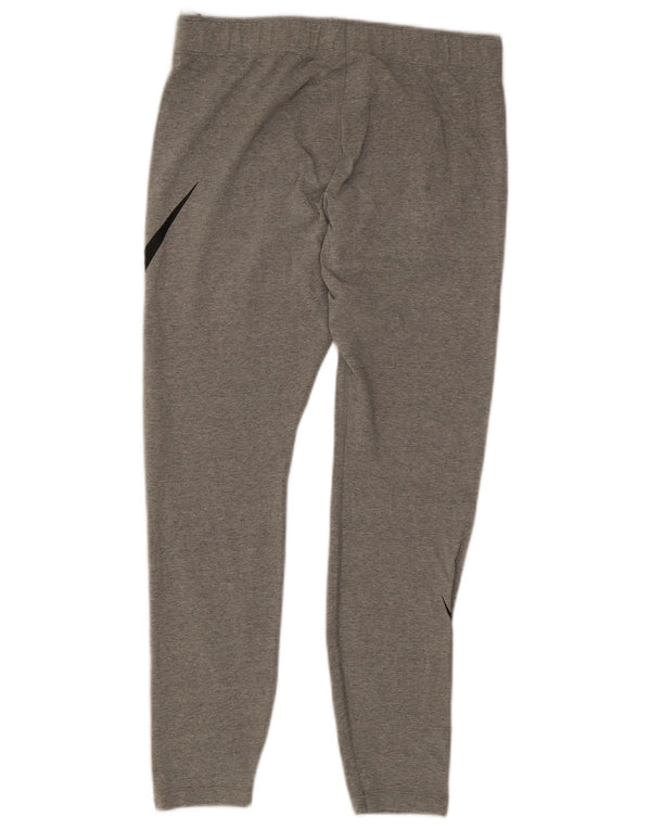 Nike Dame Grafiske Leggings UK 18 XL Grå Flecked Bomuld
