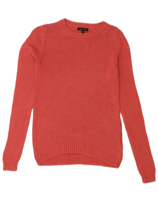 Massimo Dutti dame sweater med rund hals DK 6 XS Pink bomuld