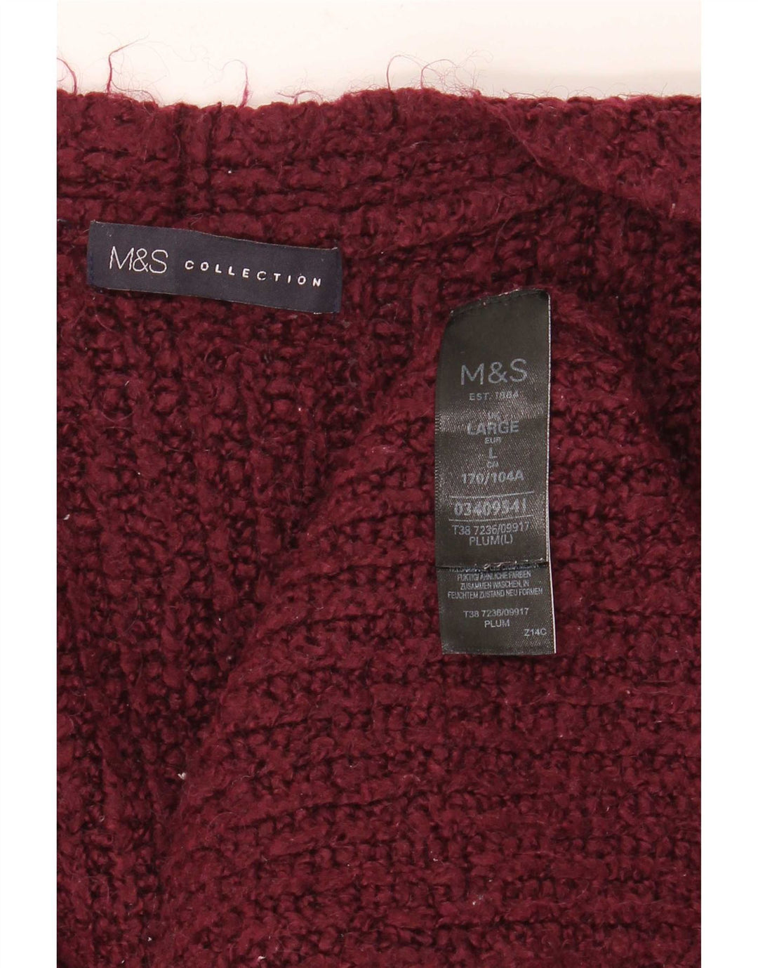 Marks & Spencer Dame Oversized Open Cardigan Sweater UK 16 Large Maroon