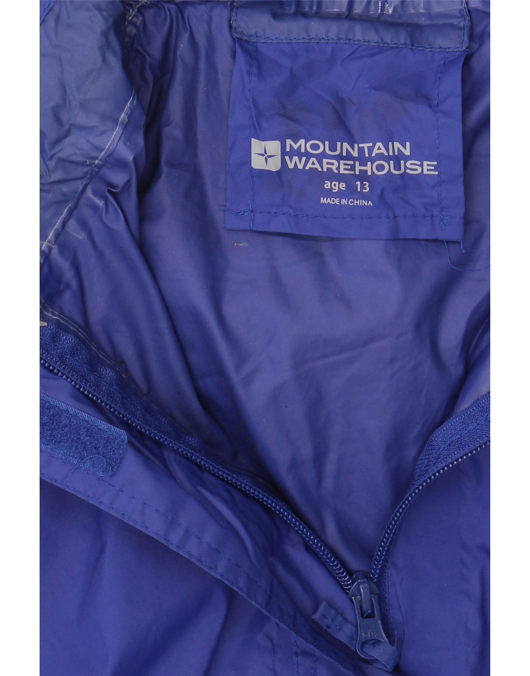 MOUNTAIN WAREHOUSE Boys Hooded Rain Jacket 12-13 Years Blue Nylon Vintage Mountain Warehouse and Second-Hand Mountain Warehouse from Messina Hembry 