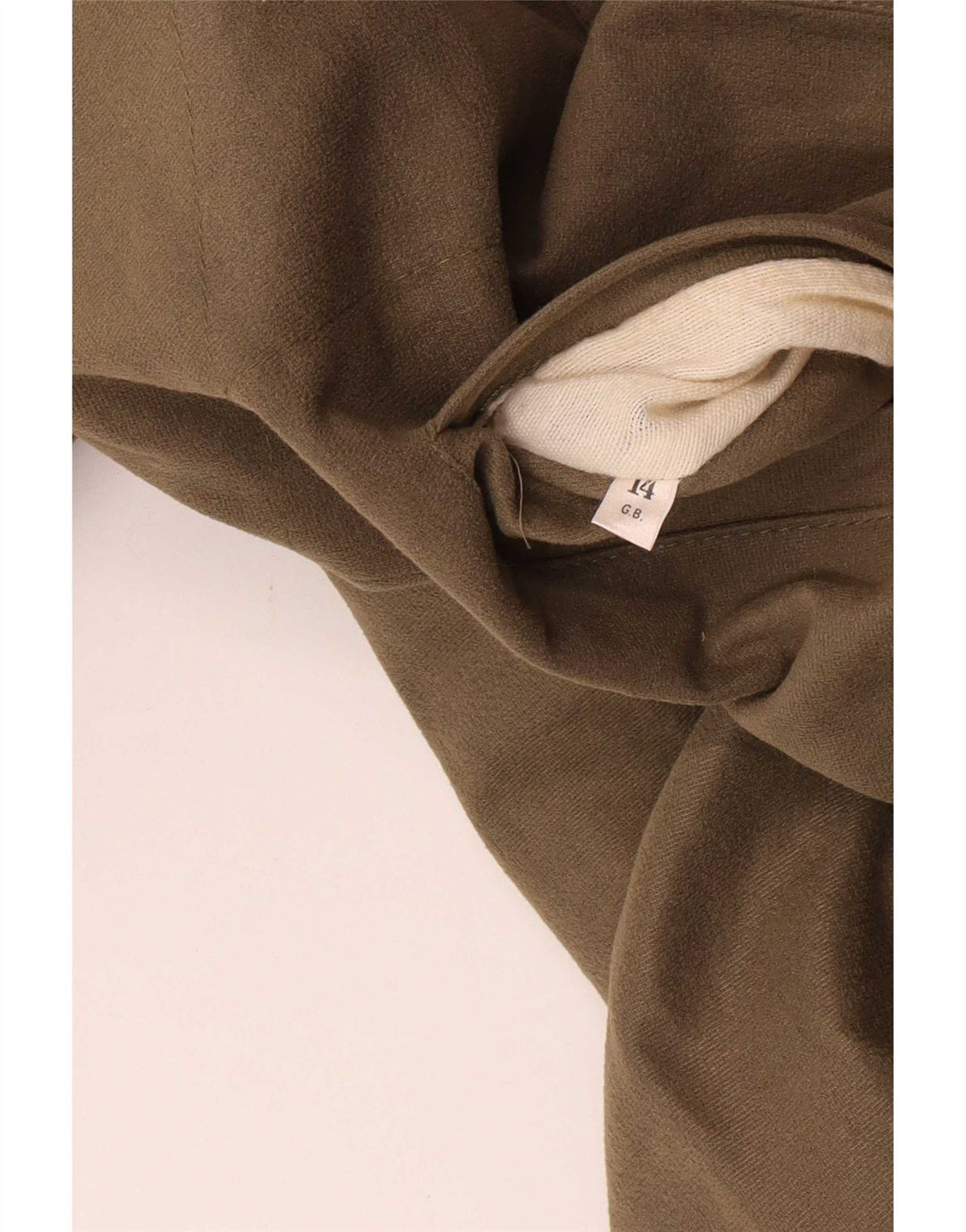 Dannimac Dame Sherpa Overfrakke UK 14 Large Khaki Polyester