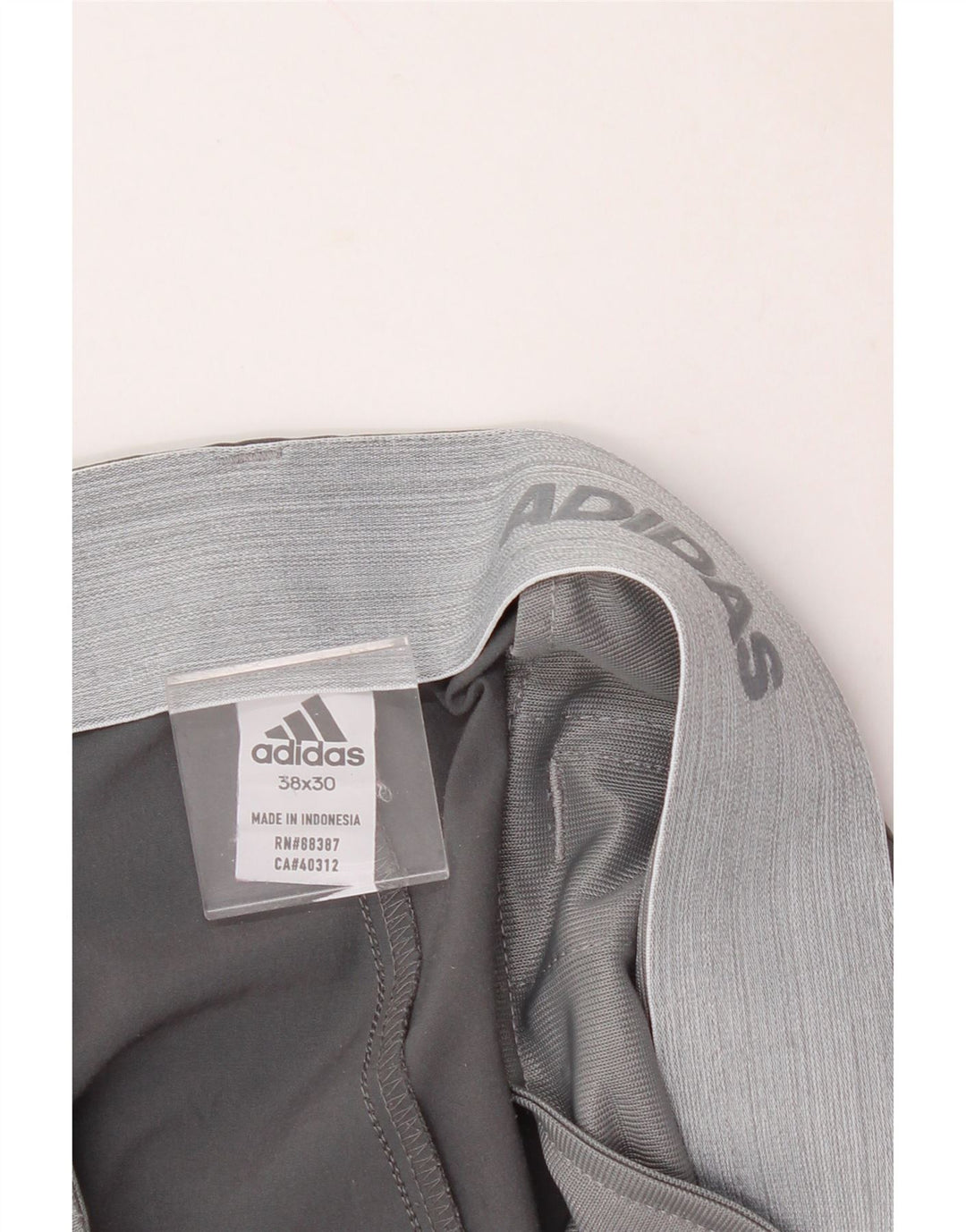 ADIDAS Mens Slim Chino Trousers W38 L30 Grey Polyester