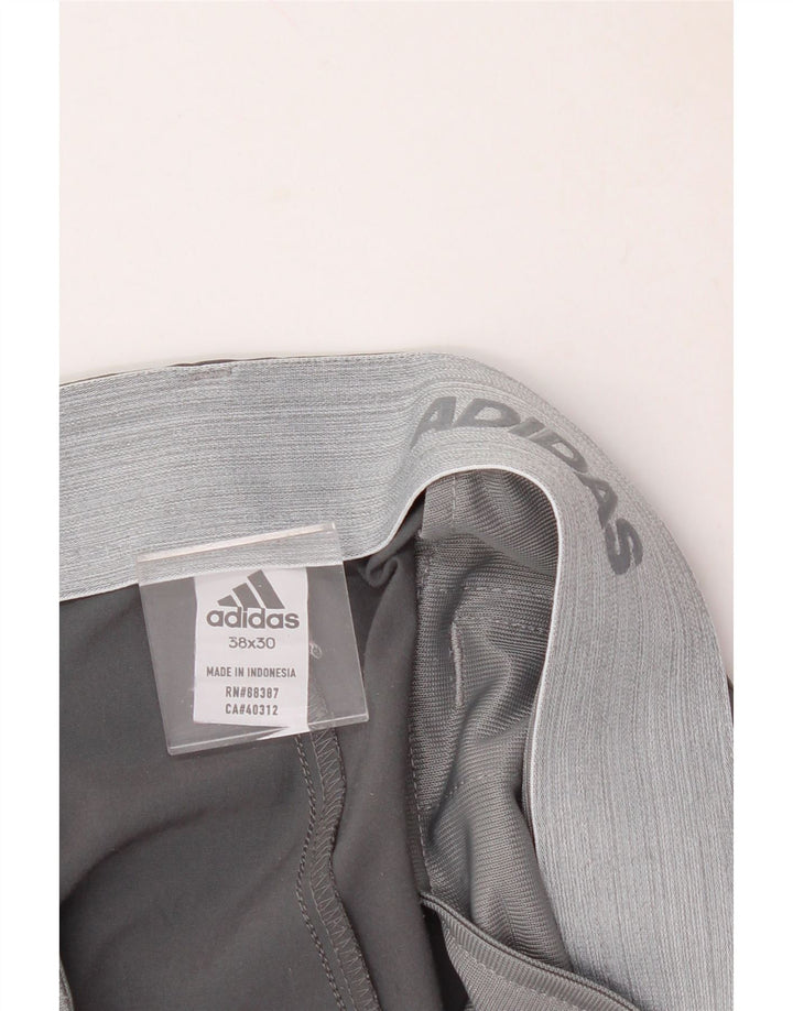 ADIDAS Mens Slim Chino Trousers W38 L30 Grey Polyester
