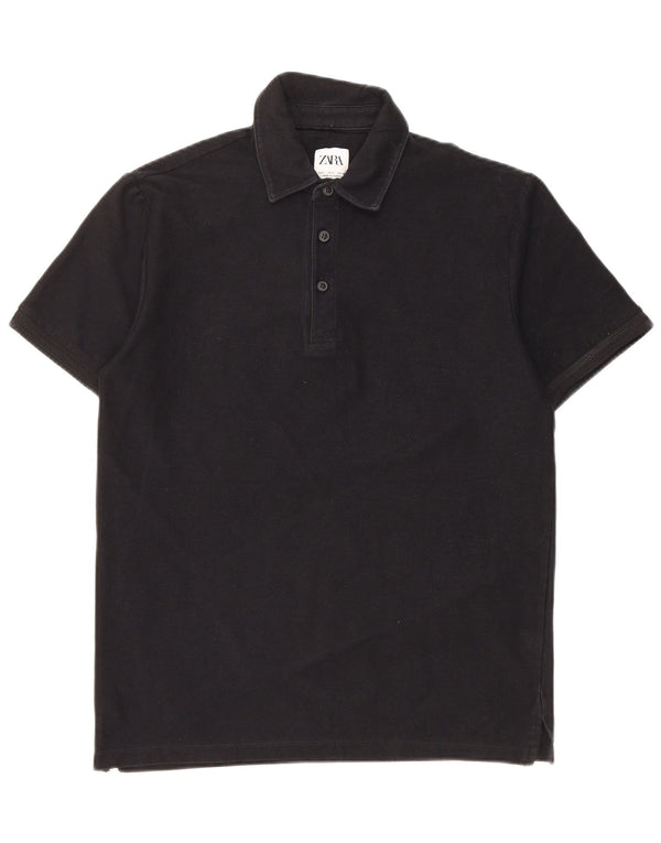 Zara herre polo shirt lille sort bomuld