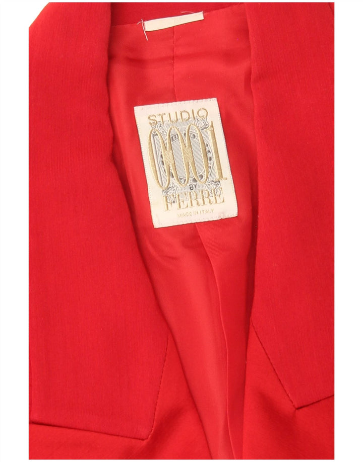 Ferre Dame Crop Double Breasted Blazer Jacket UK 14 Medium Red