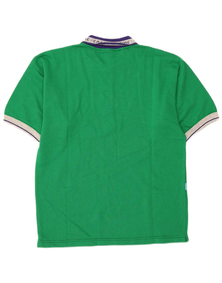 CARRERA Mens Graphic Polo Shirt Large Green Cotton