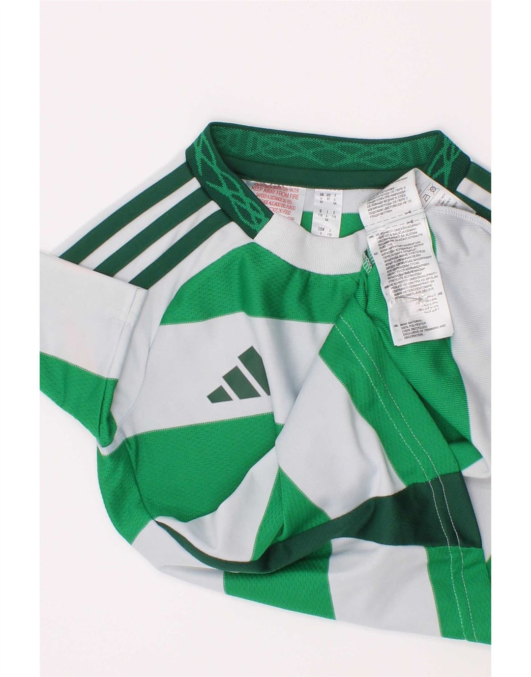 Adidas drenge grafisk t-shirt top 4-5 år grøn stribet polyester