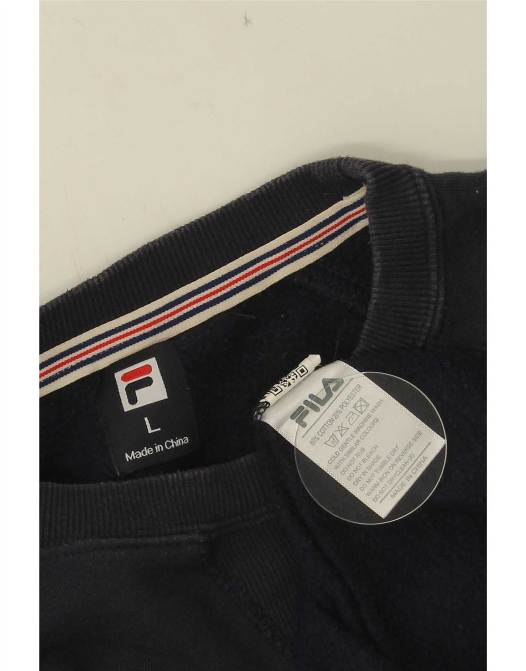 Fila Dame Sweatshirt Jumper UK 16 Stor Marineblå Bomuld