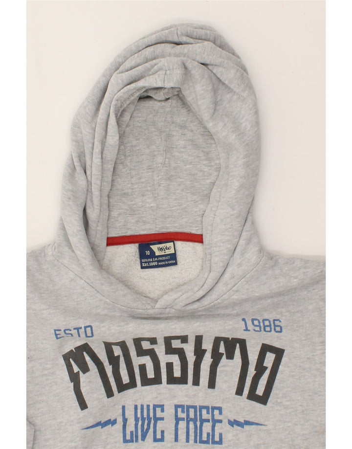 MOSSIMO Boys Graphic Hoodie Jumper 9-10 Years Grey Cotton Vintage Mossimo and Second-Hand Mossimo from Messina Hembry 